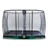 Trampoline enterré EXIT Elegant Premium de 244x427cm avec filet de sécurité Deluxe - vert