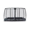 Trampoline EXIT Supreme groundlevel 214x366cm avec filet de sécurité - gris