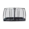 Trampoline EXIT InTerra groundlevel 214x366 cm avec filet de sécurité - gris