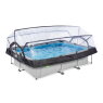 Piscine EXIT Soft Grey 300x200x65cm avec pompe filtrante et dôme - gris