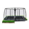 Trampoline EXIT Supreme groundlevel 214x366cm avec filet de sécurité - gris