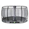 Trampoline enterré EXIT Elegant Premium ø427cm avec filet de sécurité Deluxe - gris