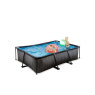 Piscine EXIT Black Wood 220x150x65cm avec pompe filtrante - noir