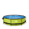 Piscine EXIT Lime ø300x76cm avec pompe filtrante et dôme et voile d'ombrage - vert