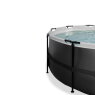 Piscine EXIT Black Leather ø427x122cm avec pompe filtrante à sable et dôme - noir