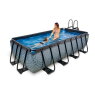 Piscine EXIT Stone 400x200x100cm avec pompe filtrante - grise