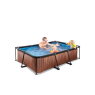 Piscine EXIT Wood 220x150x65cm avec pompe filtrante - marron