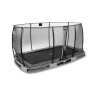 Trampoline enterré EXIT Elegant de 214x366cm avec filet de sécurité Economy - gris