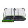 Trampoline EXIT InTerra groundlevel 214x366 cm avec filet de sécurité - gris