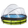 Piscine EXIT Lime ø360x76cm avec pompe filtrante et dôme et voile d'ombrage - vert