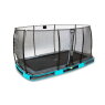 Trampoline enterré EXIT Elegant de 214x366cm avec filet de sécurité Economy - bleu