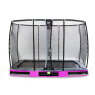 Trampoline enterré EXIT Elegant Premium de 214x366cm avec filet de sécurité Deluxe - violet